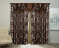 Glory Rugs Jacquard Luxury Curtain Window Panel Set Curtain with Attached Valance and Backing Bedroom Living Room Dining 110"X84" Each Jana Brown