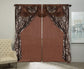 Glory Rugs Jacquard Luxury Curtain Window Panel Set Curtain with Attached Valance and Backing Bedroom Living Room Dining 110"X84" Each Jana Brown