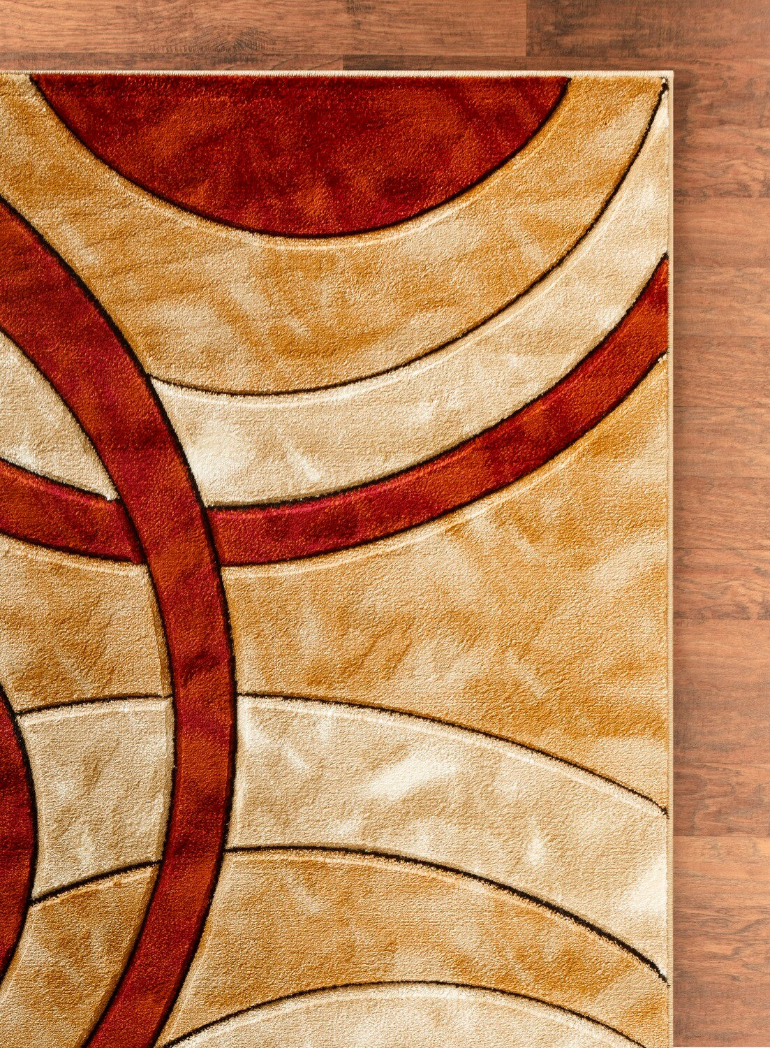 Platinum Collection Circular Dark Red Rug Carpet Living Room Dining Accent (6607)