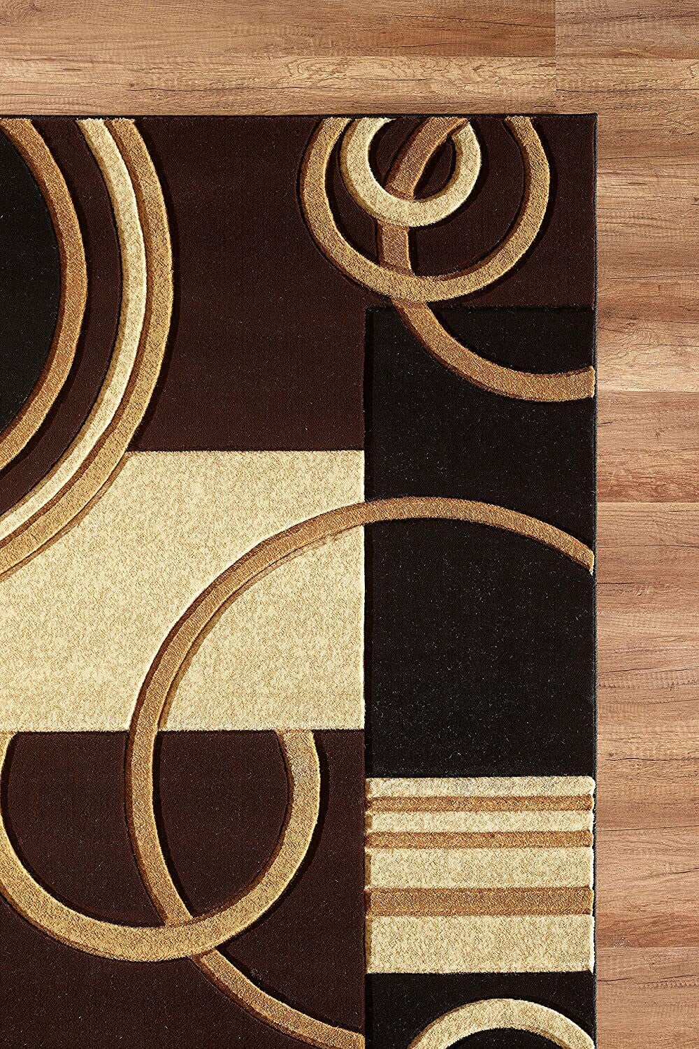 Platinum Collection Swirls Brown Beige Rug Carpet Living Room Dining Accent (4937)