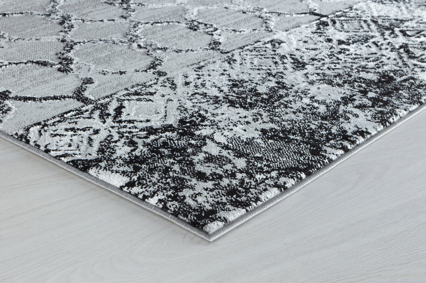 Glory Rugs Modern Abstract Trellis Area Rug Grey Black Rugs for Home Office Bedroom and Living Room