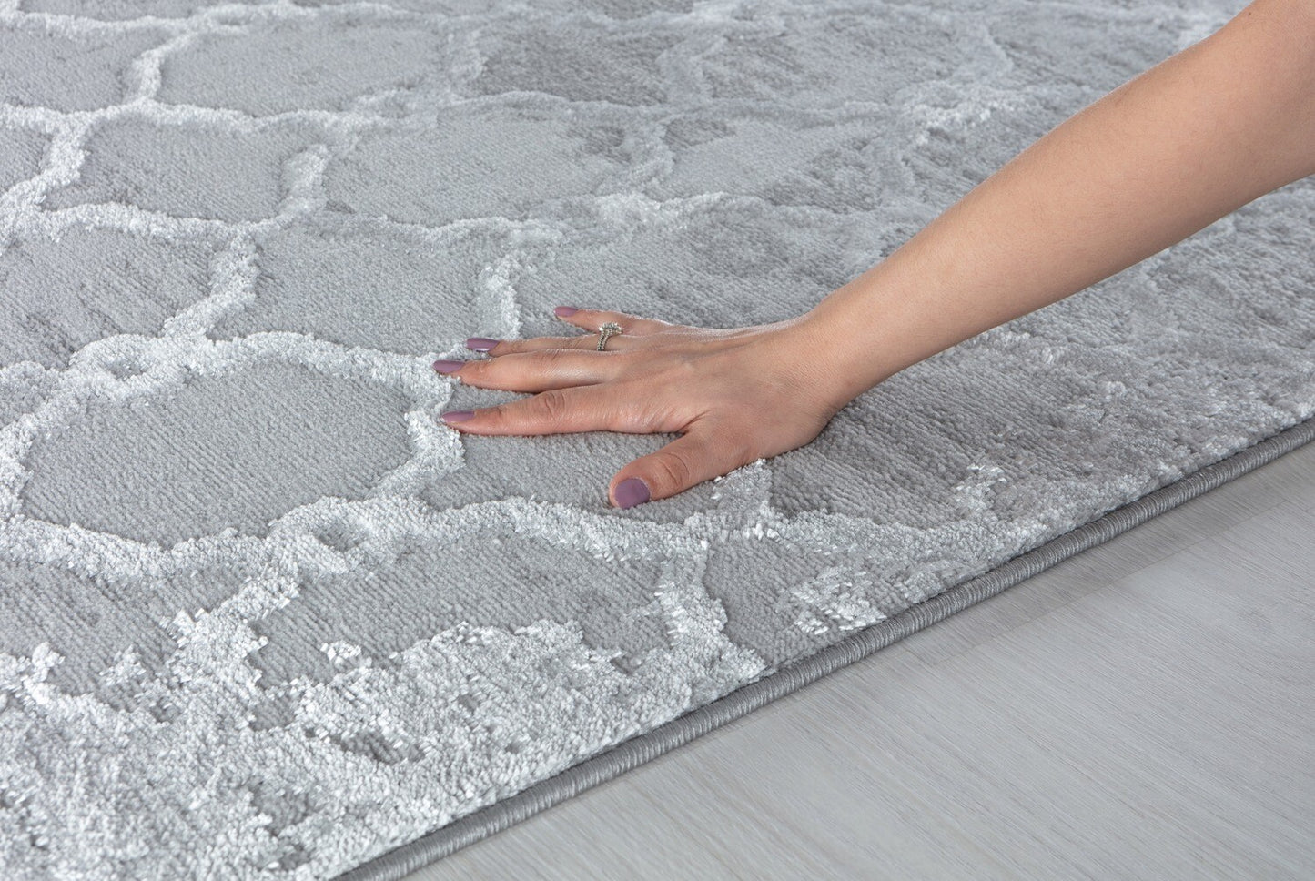 Glory Rugs Modern Abstract Trellis Area Rug Grey Rugs for Home Office Bedroom and Living Room