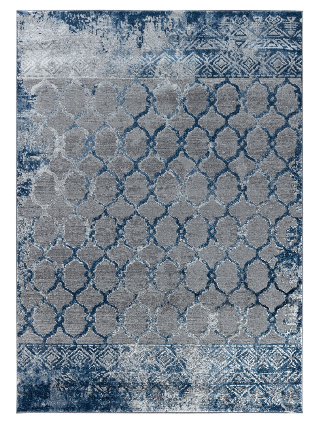 Glory Rugs Modern Abstract Trellis Area Rug Grey Navy Rugs for Home Office Bedroom and Living Room
