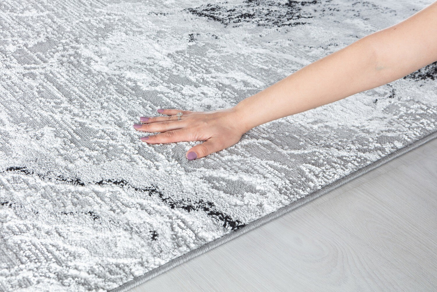 Glory Rugs Modern Abstract Area Rug Grey Black Rugs for Home Office Bedroom and Living Room