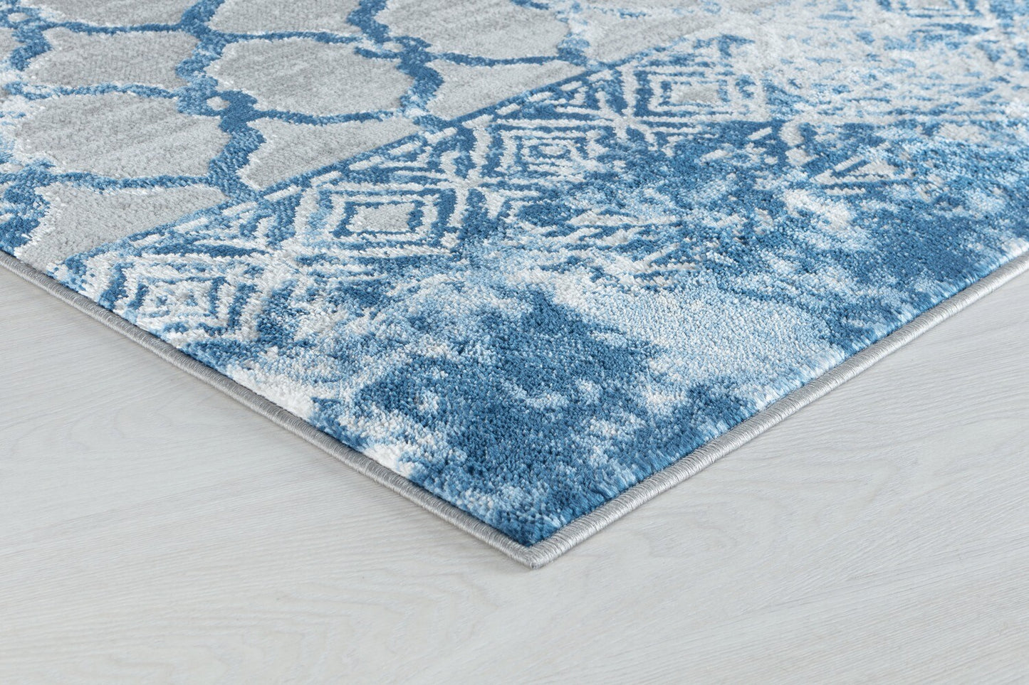 Glory Rugs Modern Abstract Trellis Area Rug Grey Navy Rugs for Home Office Bedroom and Living Room