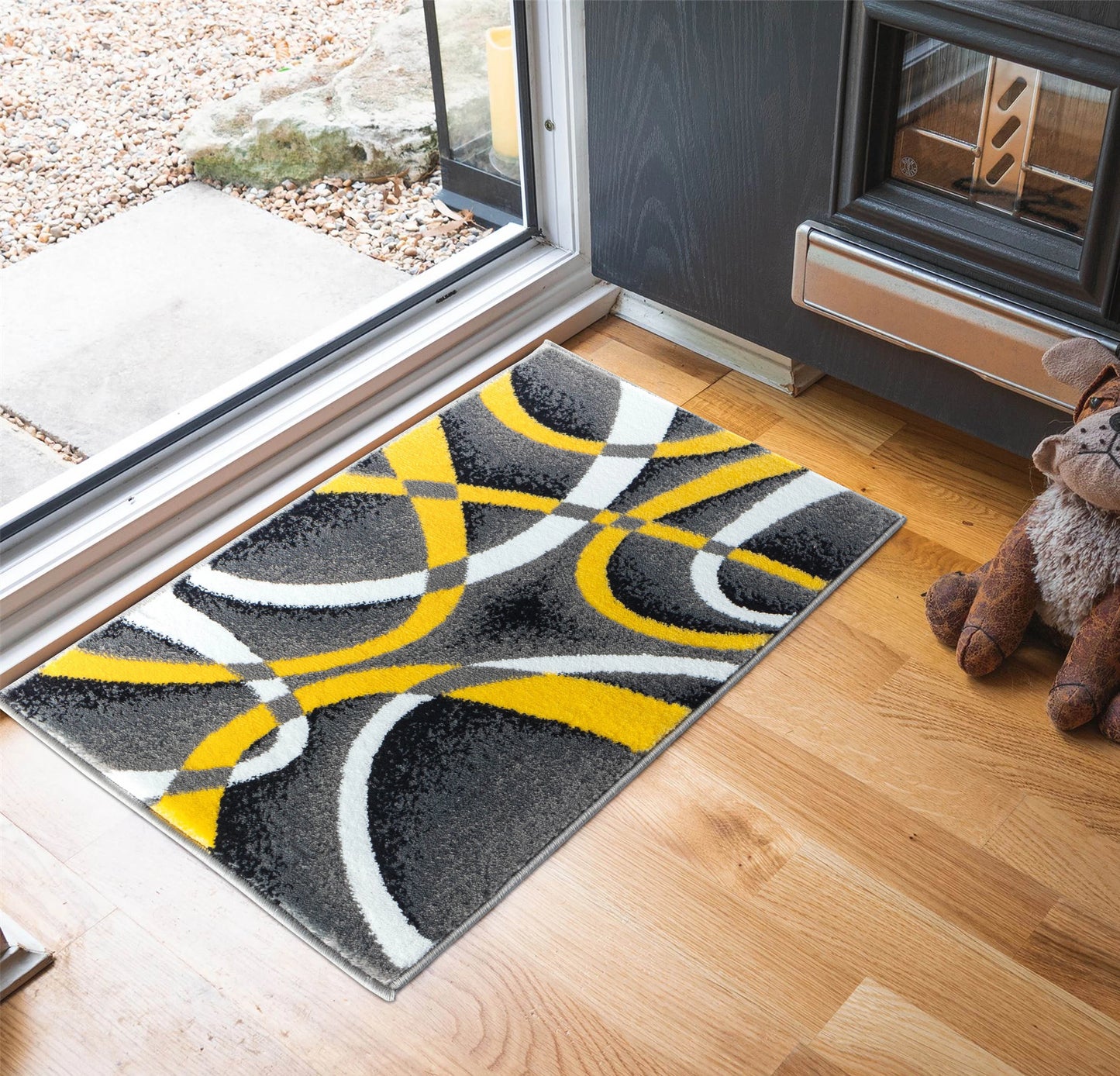 Sevilla Collection Swirls Yellow Rug Carpet Bedroom Living Room Accent (4816)