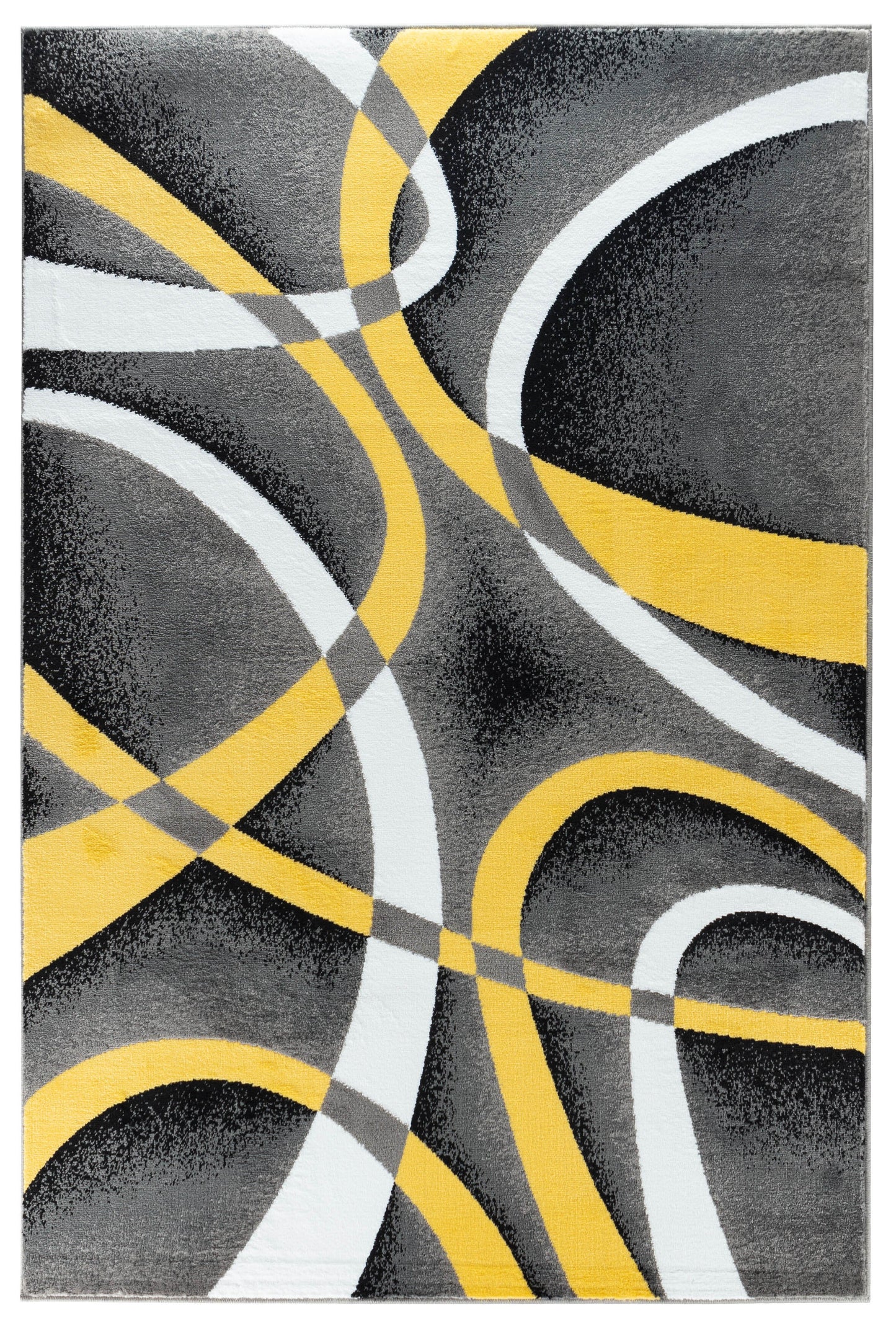 Sevilla Collection Swirls Yellow Rug Carpet Bedroom Living Room Accent (4816)