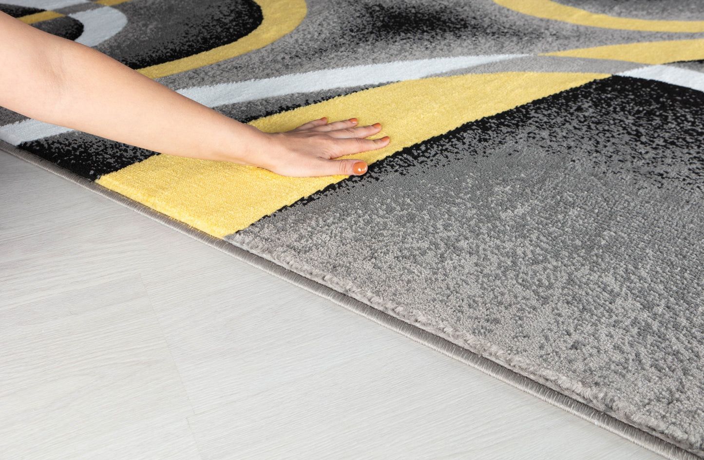 Sevilla Collection Swirls Yellow Rug Carpet Bedroom Living Room Accent (4816)