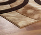 Platinum Collection Circular Brown Rug Carpet Living Room Dining Accent (6607)