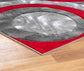 Platinum Collection Circular Light Red Rug Carpet Living Room Dining Accent (6607)