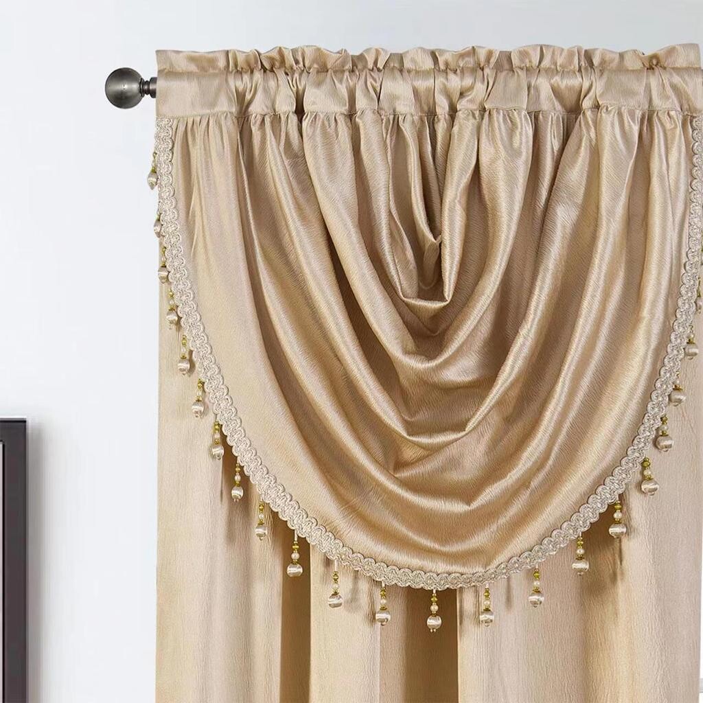 GLORY RUGS Window Panel with Attached Valance Curtain Bedroom Living Room Dining 42"X84" Cream