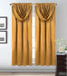 GLORY RUGS Window Panel with Attached Valance Curtain Bedroom Living Room Dining 42"X84" Gold