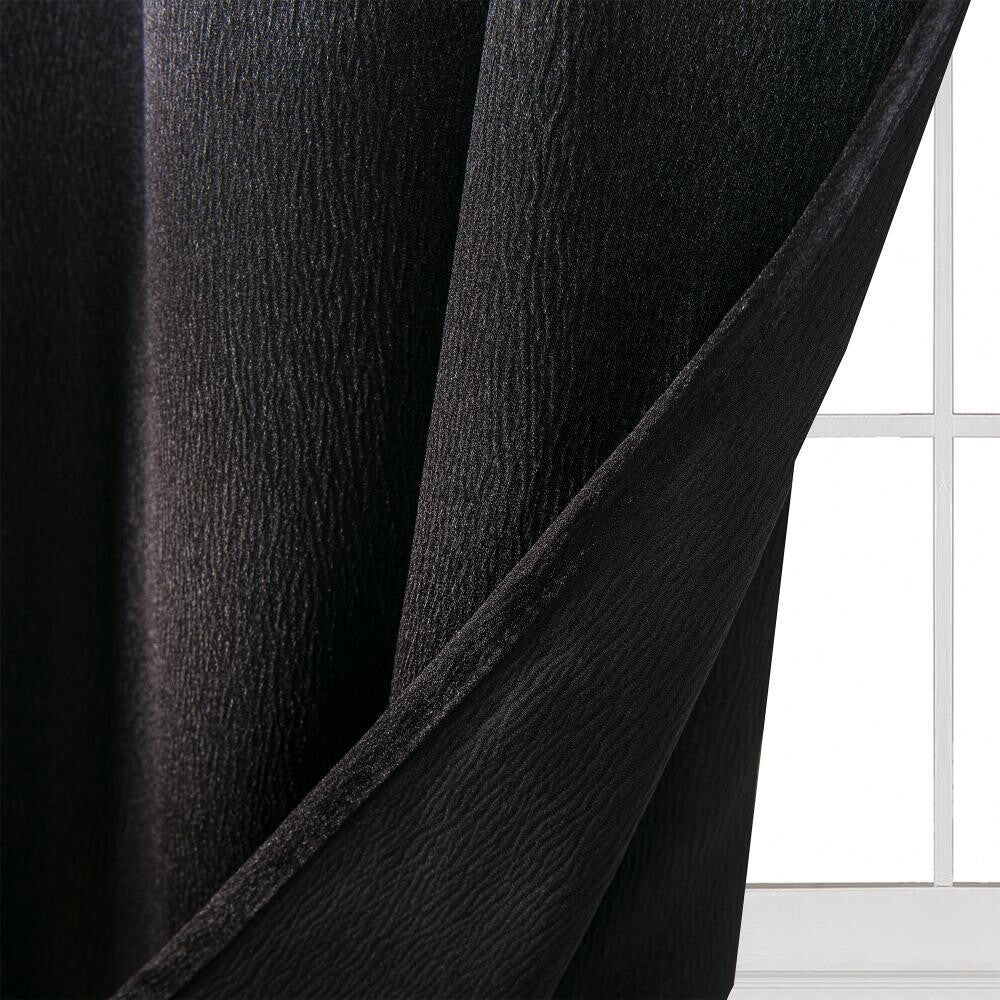 GLORY RUGS Window Panel with Attached Valance Curtain Bedroom Living Room Dining 42"X84" Black