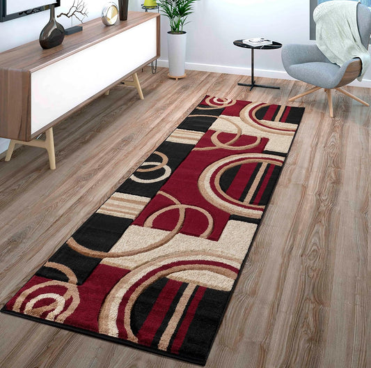 GLORY RUGS 4937 Area Rug Modern Soft Hand Carved Contemporary Floor Carpet with Premium Fluffy Texture for Indoor Living Dining Room and Bedroom Area