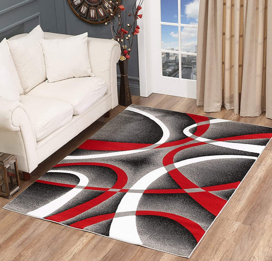 GLORY RUGS 4816 Modern Area Rug Swirls Carpet Bedroom Living Room Contemporary Dining Accent Sevilla Collection