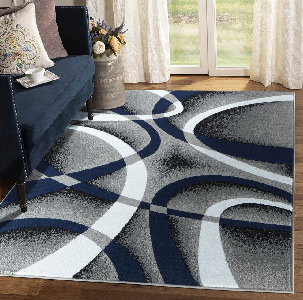 GLORY RUGS 4816 Modern Area Rug Swirls Carpet Bedroom Living Room Contemporary Dining Accent Sevilla Collection