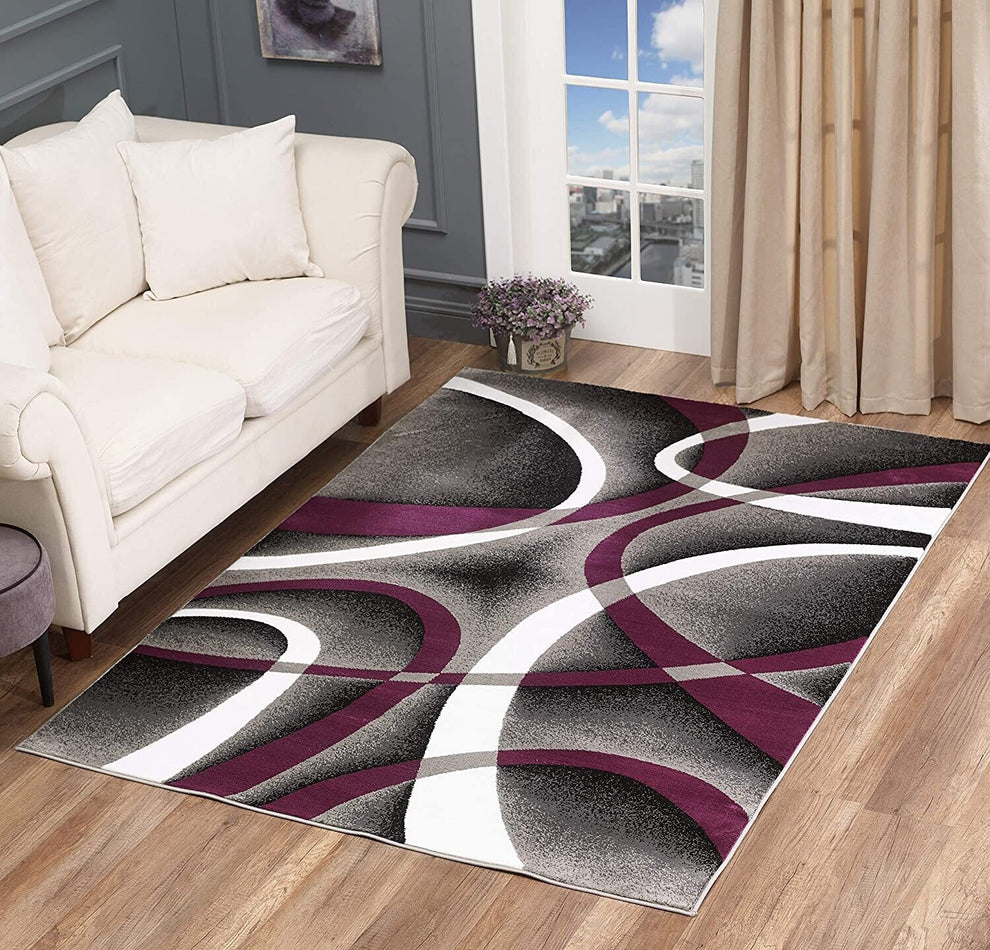 GLORY RUGS 4816 Modern Area Rug Swirls Carpet Bedroom Living Room Contemporary Dining Accent Sevilla Collection