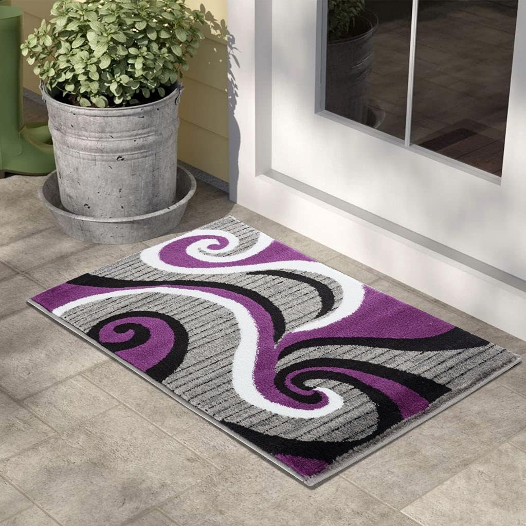 GLORY RUGS Modern Area Rug Swirls Carpet Bedroom Living Room Contemporary Dining Accent Sevilla Collection 4817A