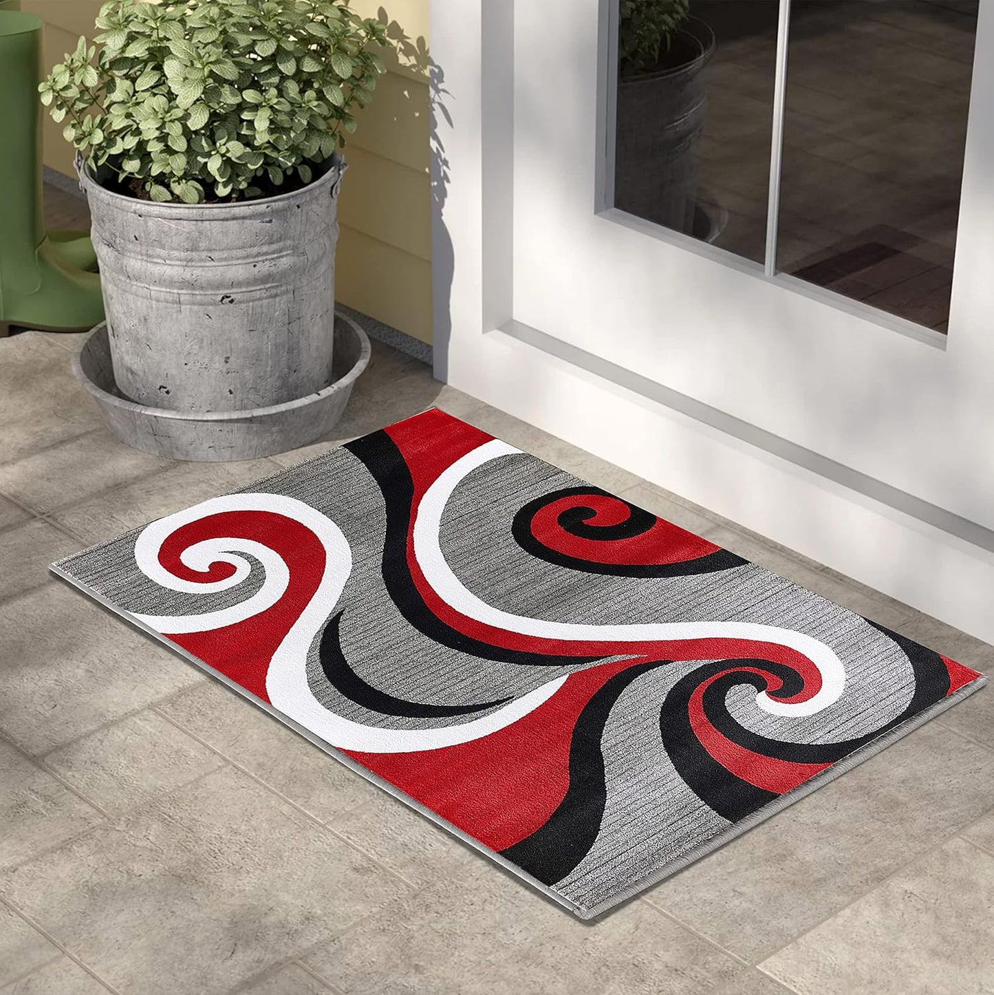 GLORY RUGS Modern Area Rug Swirls Carpet Bedroom Living Room Contemporary Dining Accent Sevilla Collection 4817A