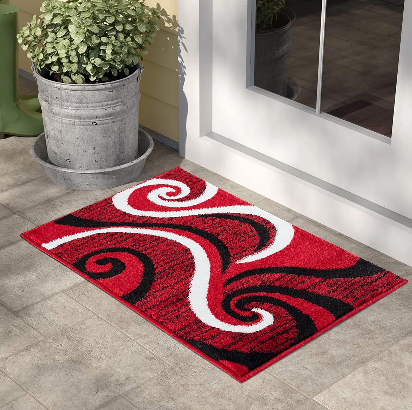 GLORY RUGS Modern Area Rug Swirls Carpet Bedroom Living Room Contemporary Dining Accent Sevilla Collection 4817A