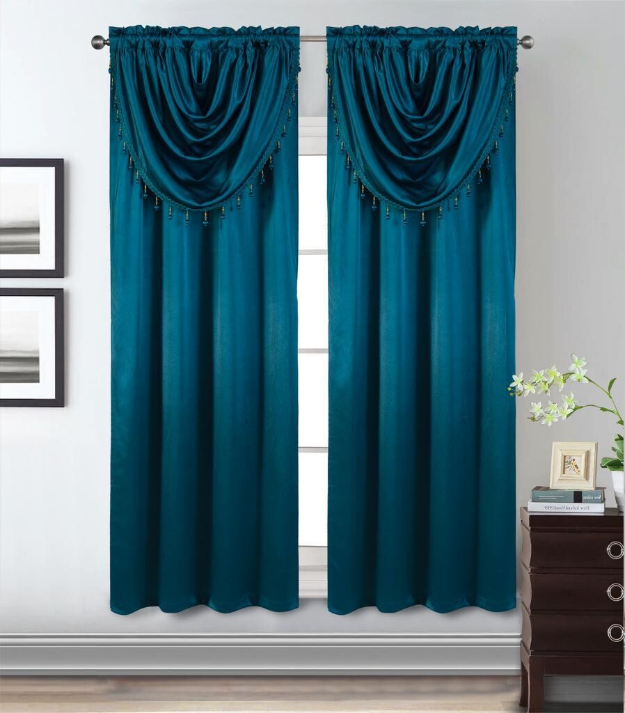 GLORY RUGS Window Panel with Attached Valance Curtain Bedroom Living Room Dining 42"X84"