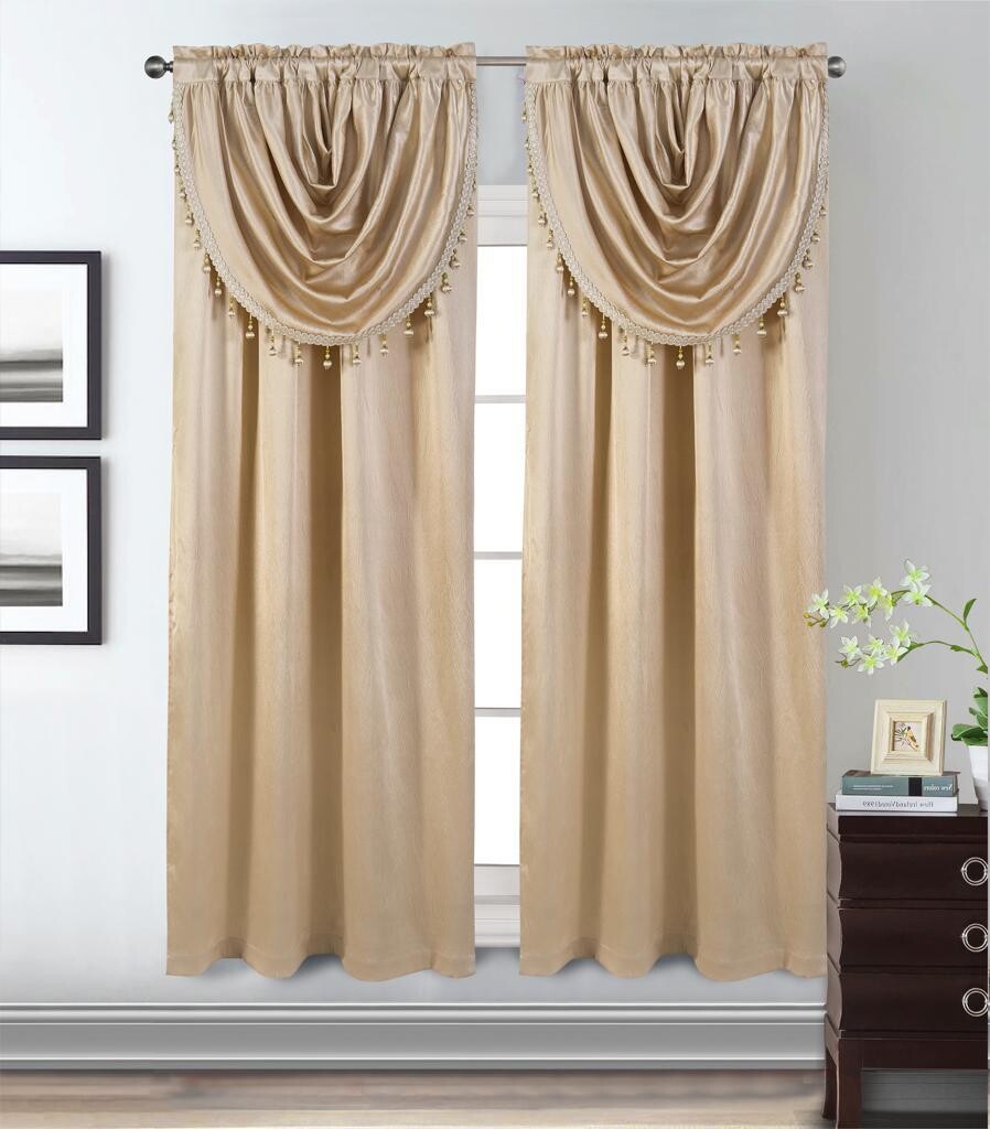 GLORY RUGS Window Panel with Attached Valance Curtain Bedroom Living Room Dining 42"X84"