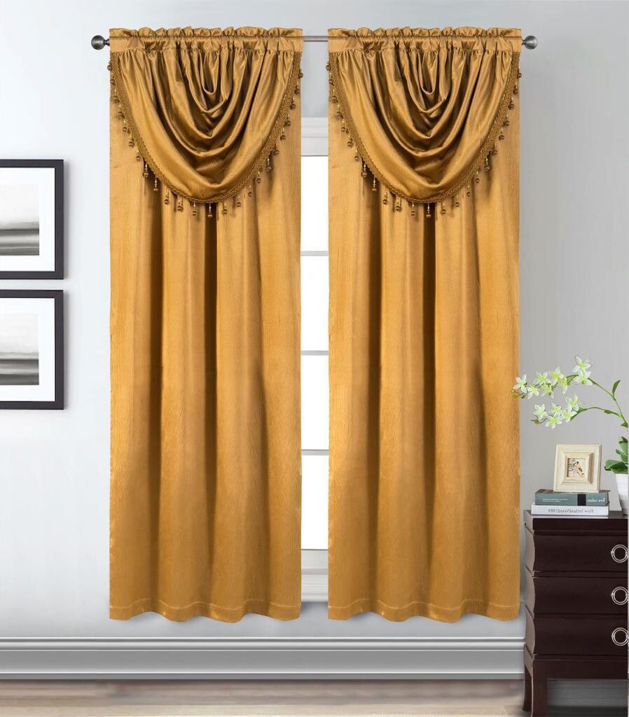 GLORY RUGS Window Panel with Attached Valance Curtain Bedroom Living Room Dining 42"X84"