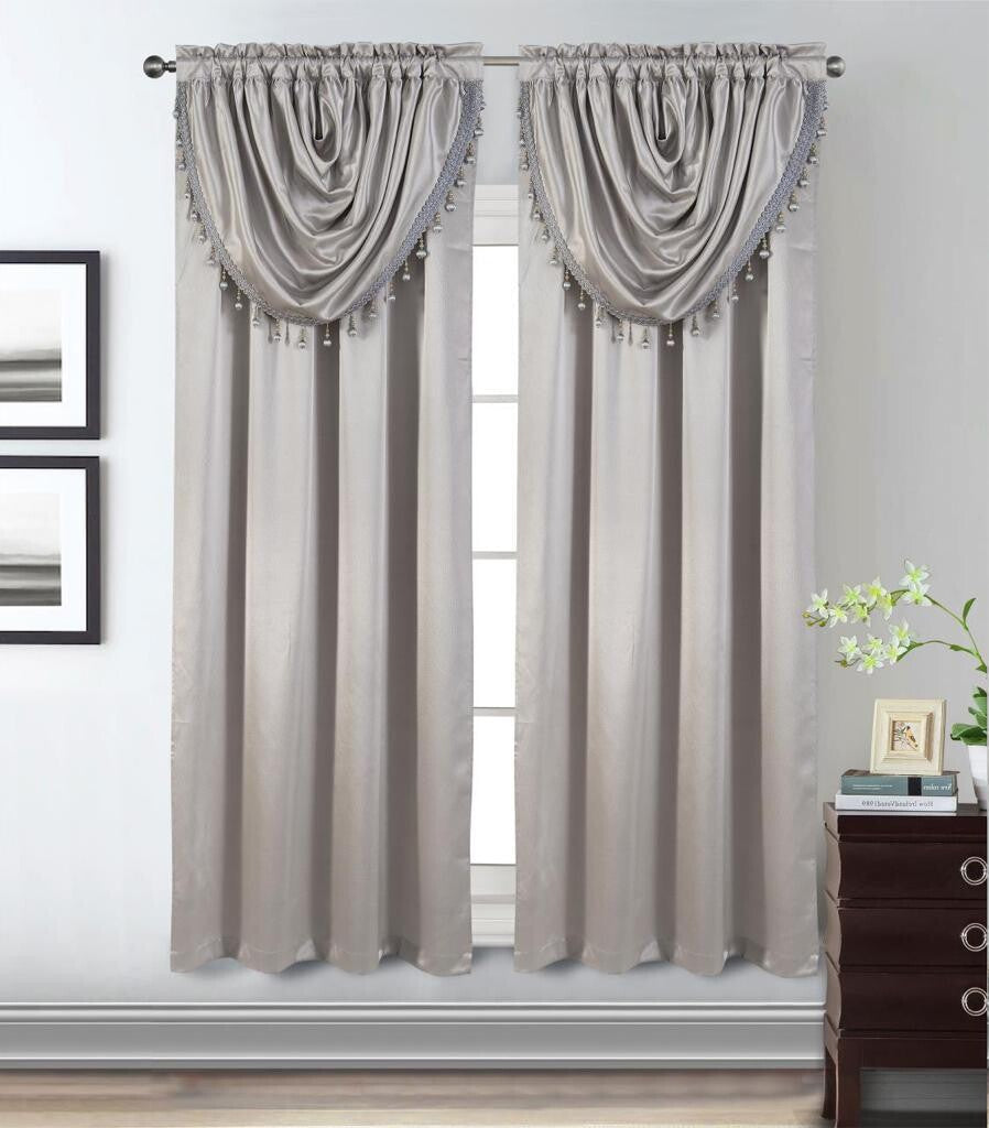 GLORY RUGS Window Panel with Attached Valance Curtain Bedroom Living Room Dining 42"X84"