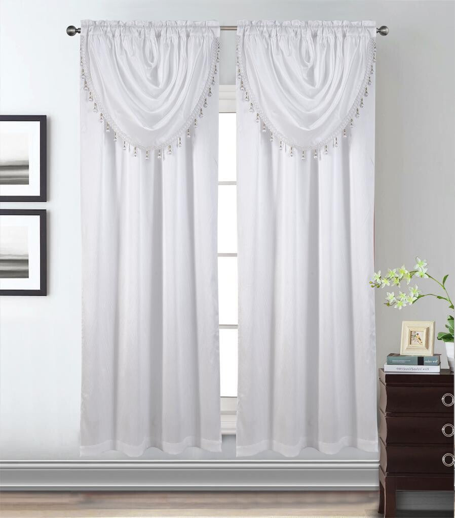 GLORY RUGS Window Panel with Attached Valance Curtain Bedroom Living Room Dining 42"X84"