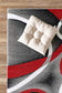 Sevilla Collection Swirls Red Light Grey Rug Carpet Bedroom Living Room Accent (4816)