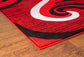 Sevilla Collection Swirls Modern Black Red Rug Carpet Bedroom Living Room Accent (4817)