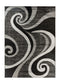 Sevilla Collection Swirls Modern Grey Black Rug Carpet Bedroom Living Room Accent (4817)