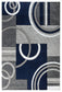 Platinum Collection Swirls Navy Grey Rug Carpet Living Room Dining Accent (4937)