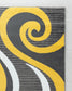 Sevilla Collection Swirls Modern Grey Yellow Rug Carpet Bedroom Living Room Accent (4817)