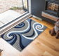 Sevilla Collection Swirls Modern Black Grey Navy Rug Carpet Bedroom Living Room Accent (4817)
