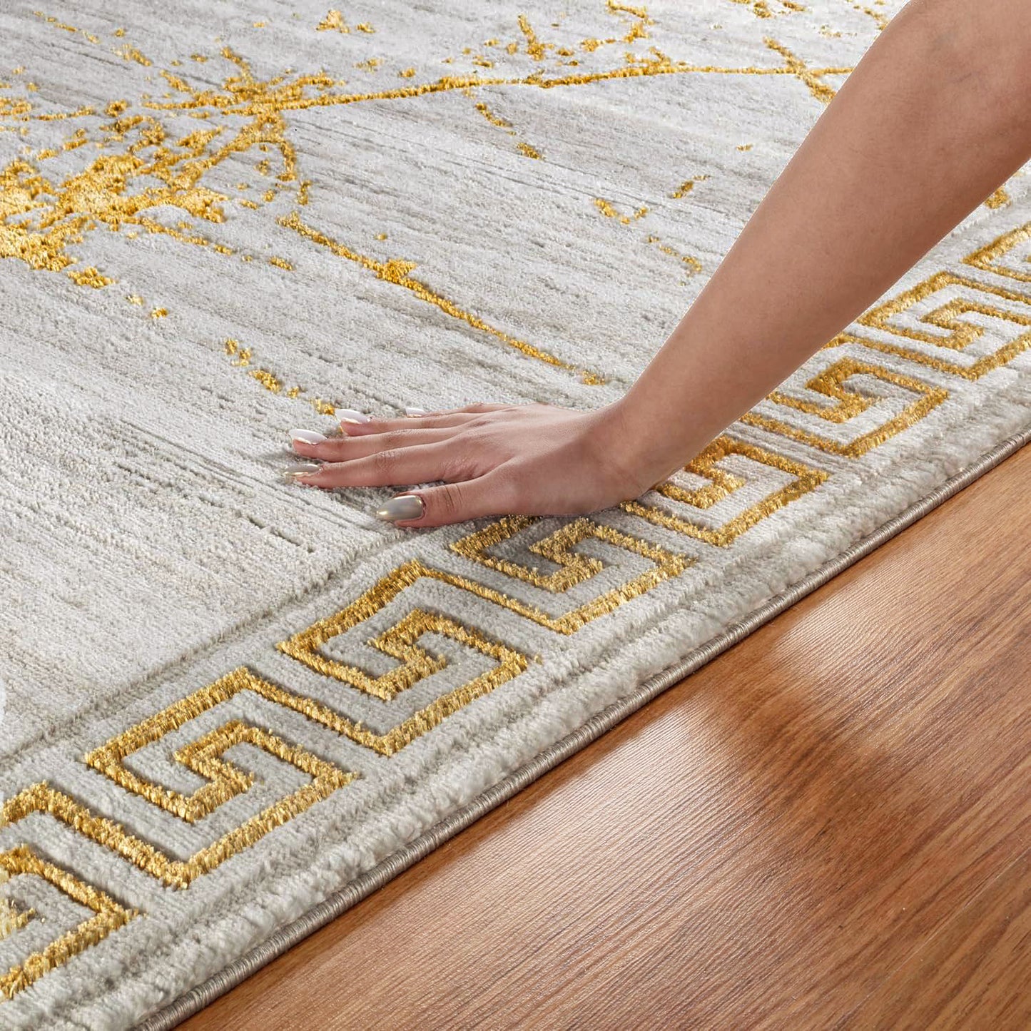 GLORY RUGS Area Rugs Marble Gold Carpet Modern Abstract Rug Living Room Dining Bedroom Rug