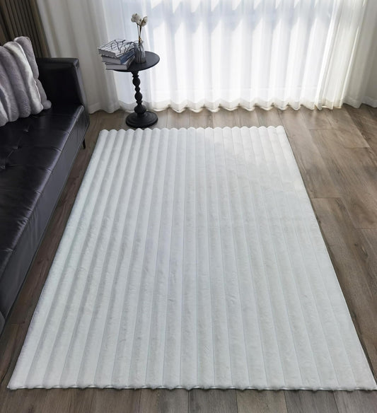 GLORY RUGS Area Rugs Soft Faux Rabbit Fur Rug Plush Carpet Shag Cozy Fluffy Rug Non Slip Rugs, Machine Washable Shaggy Area Rug Bedroom Living Room and Dining Room.