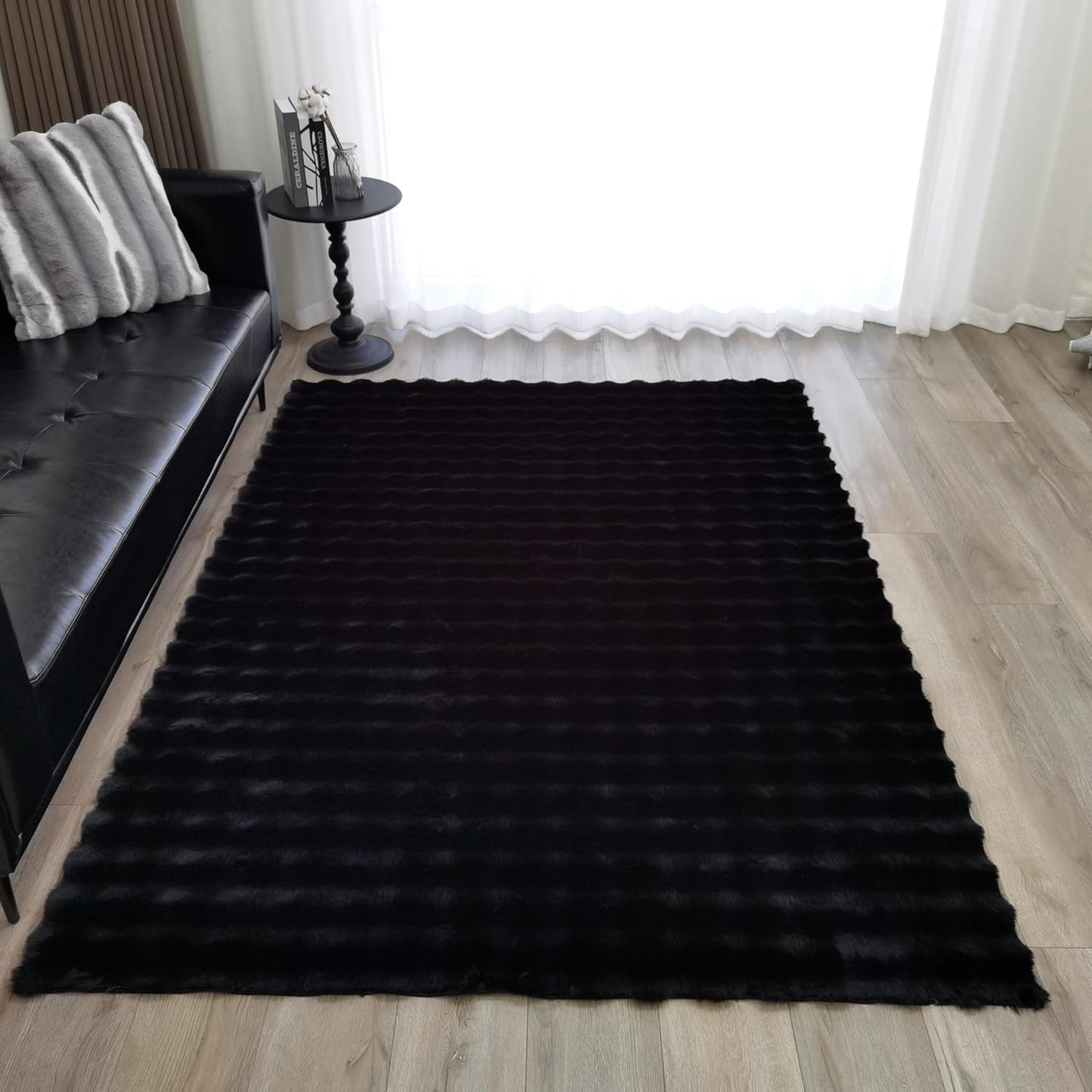 GLORY RUGS Area Rugs Soft Faux Rabbit Fur Rug Plush Carpet Shag Cozy Fluffy Rug Non Slip Rugs, Machine Washable Shaggy Area Rug Bedroom Living Room and Dining Room.