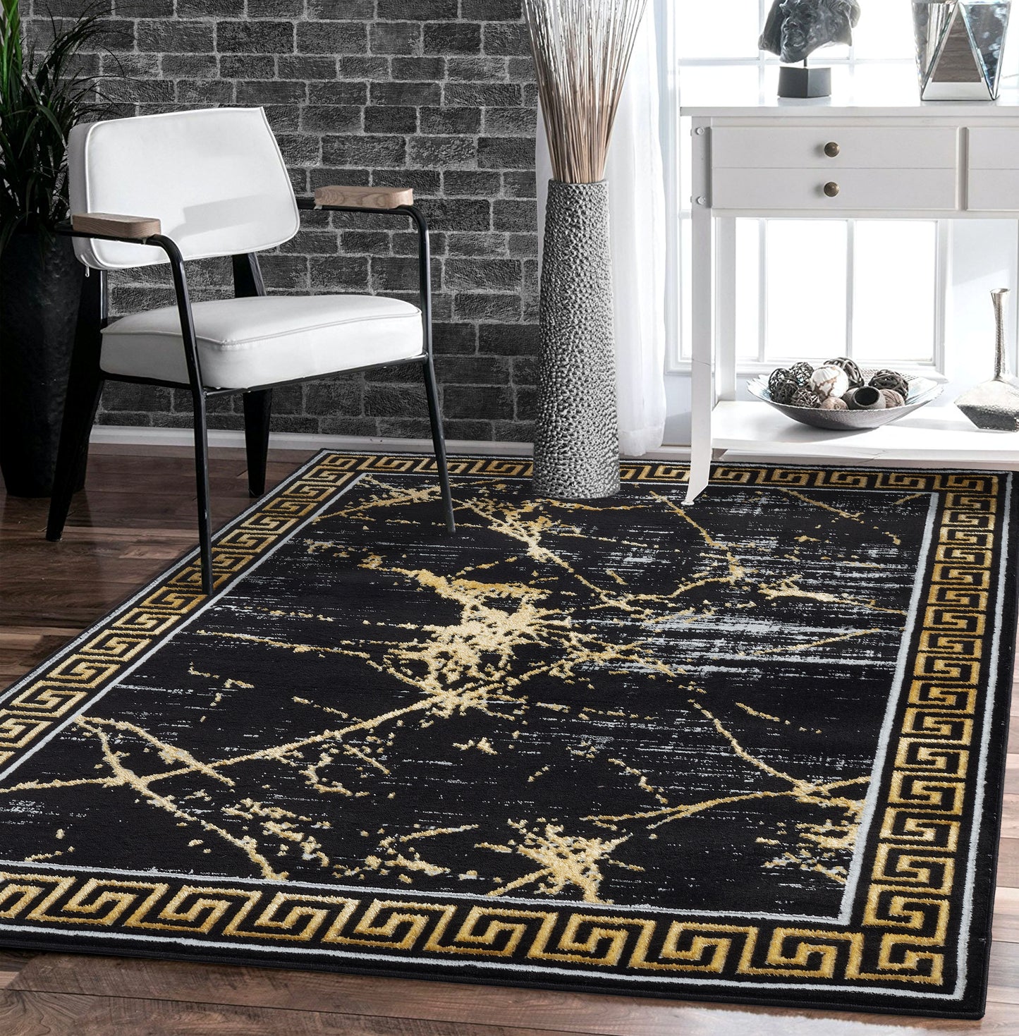 GLORY RUGS Area Rugs Marble Gold Carpet Modern Abstract Rug Living Room Dining Bedroom Rug
