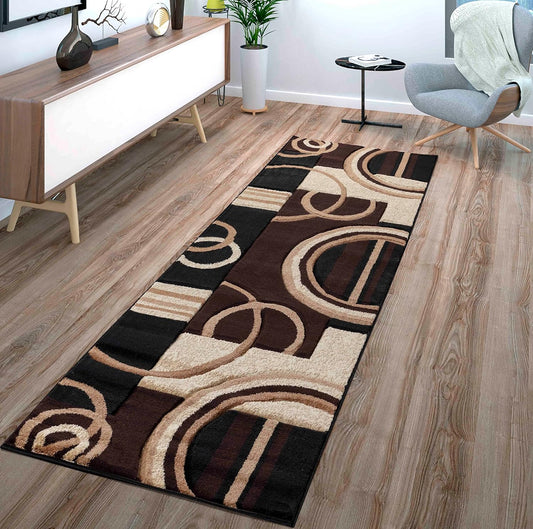 GLORY RUGS 4937 Area Rug Modern Soft Hand Carved Contemporary Floor Carpet with Premium Fluffy Texture for Indoor Living Dining Room and Bedroom Area