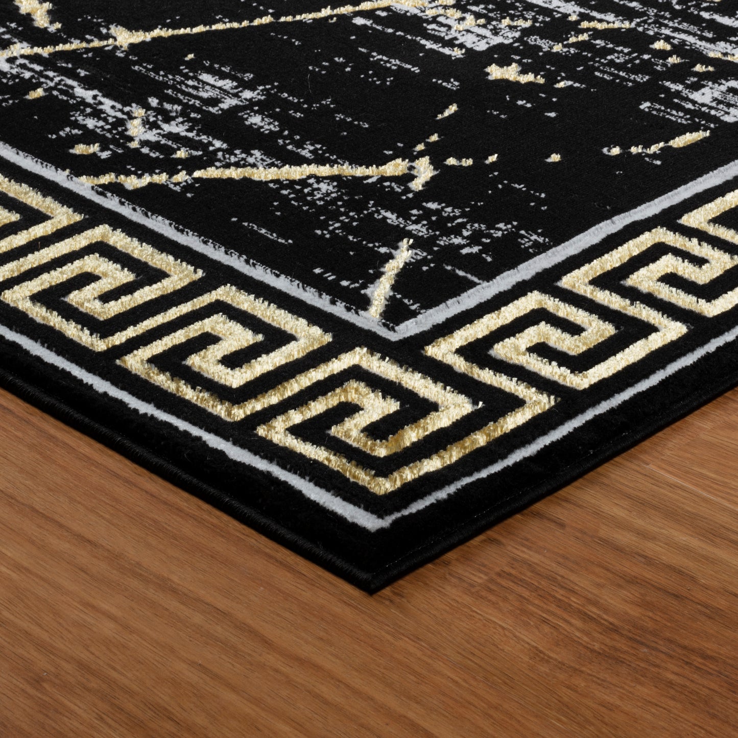 GLORY RUGS Area Rugs Marble 8x10 Black Gold Carpet Modern Abstract Rug Living Room Dining Bedroom Rug